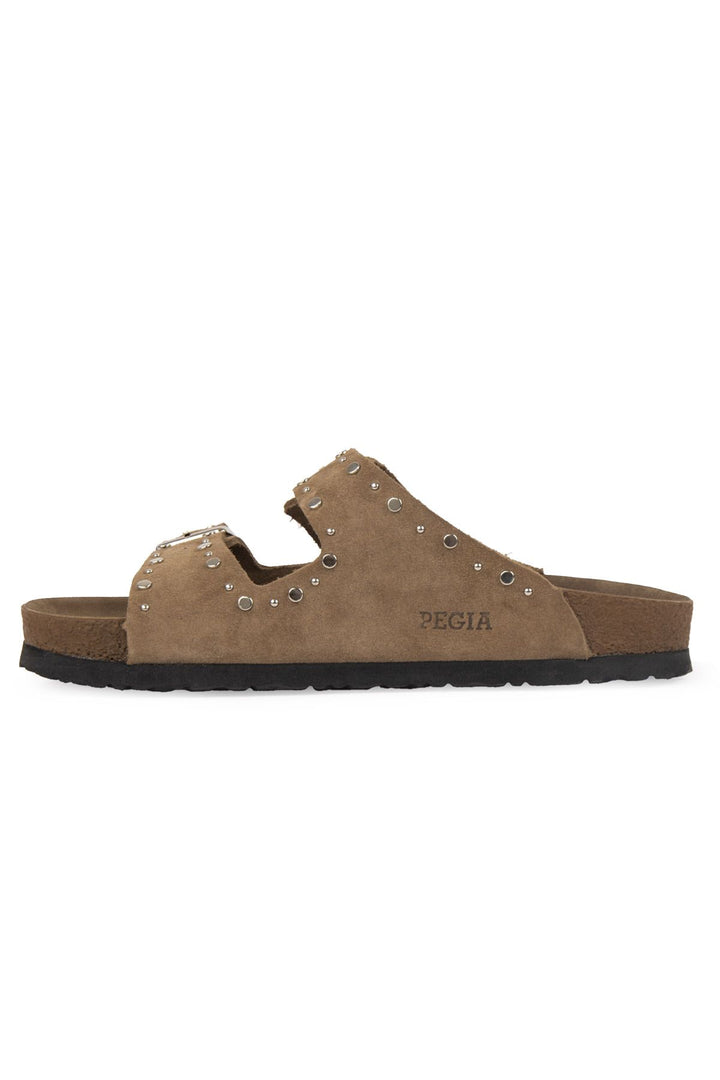 Pegia Women's Genuine Suede Slippers 215543  - Stone