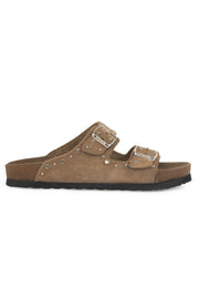 Pegia Women's Genuine Suede Slippers 215543  - Stone
