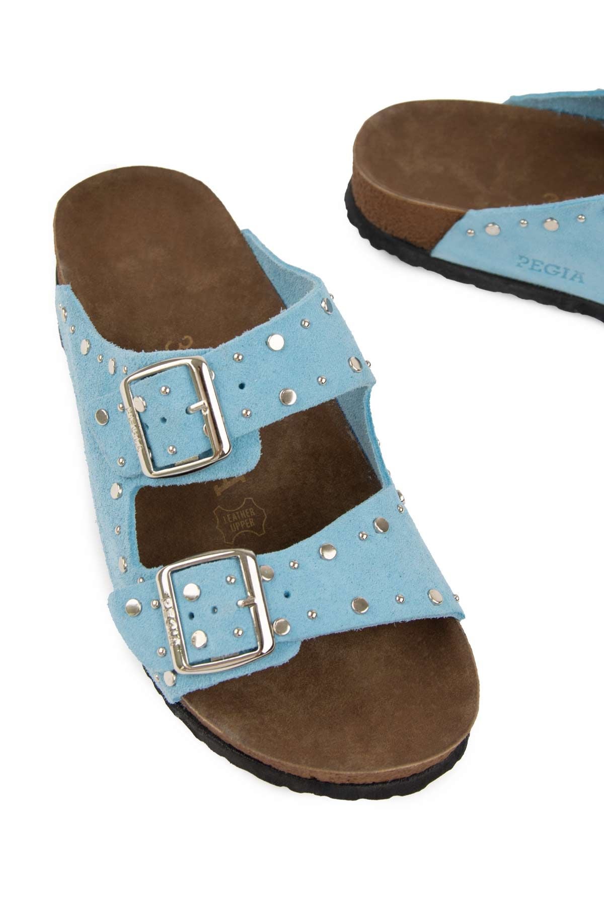 Pegia Women's Genuine Suede Slippers 215543  - Blue