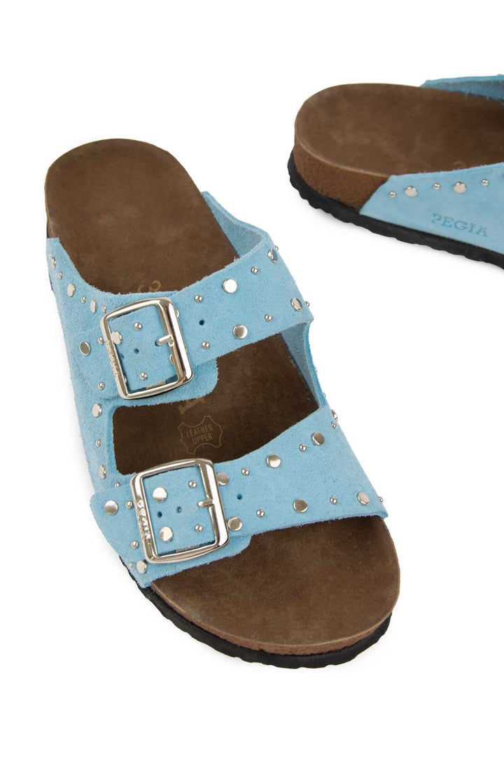 Pegia Women's Genuine Suede Slippers 215543  - Blue