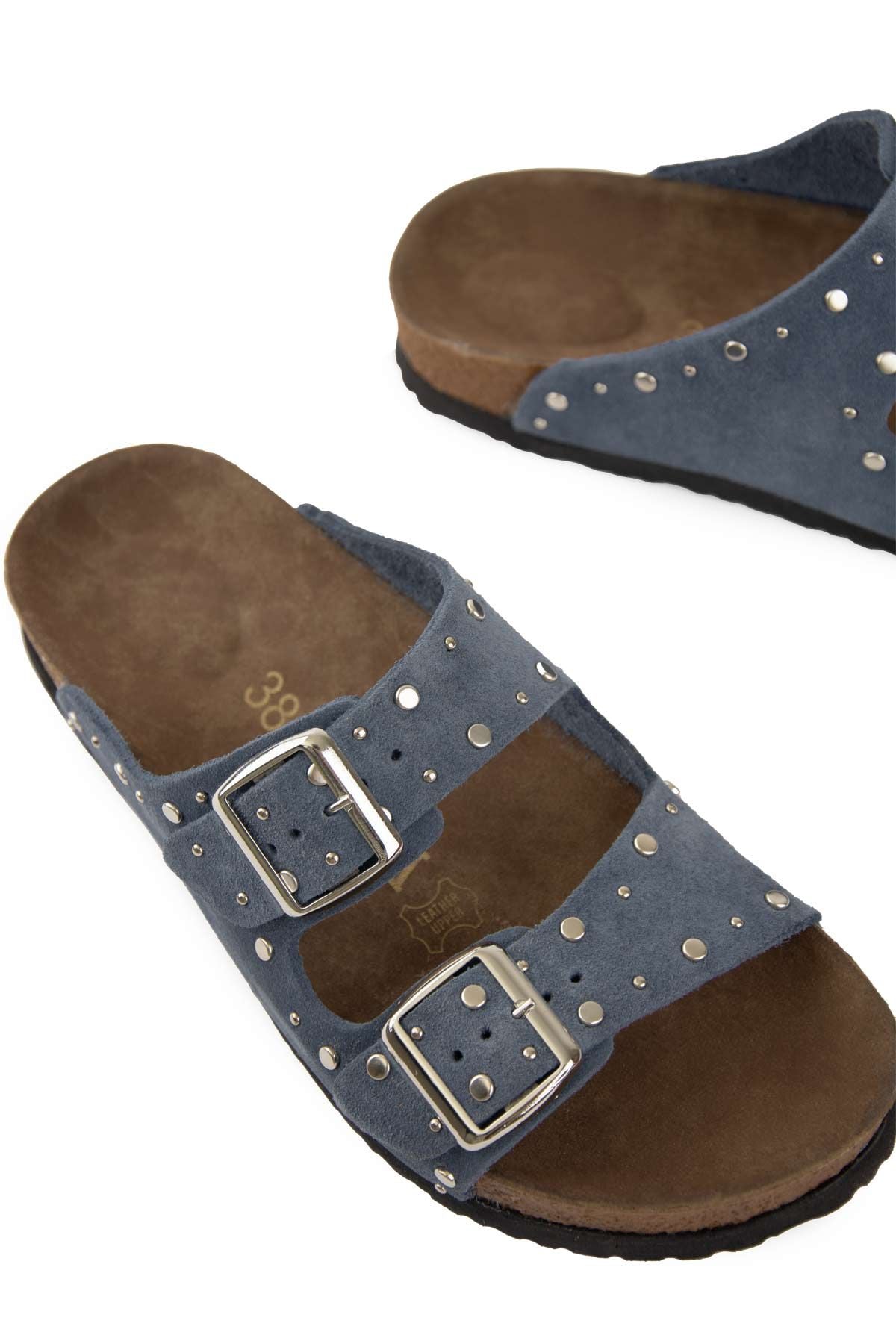 Pegia Women's Genuine Suede Slippers 215543  - Blue