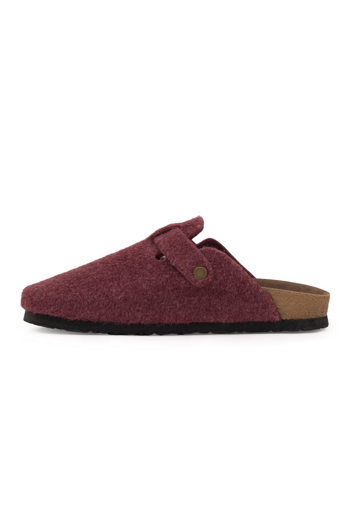 Pegia Women's Cashmere Clog Slippers 215545  - Burgundy