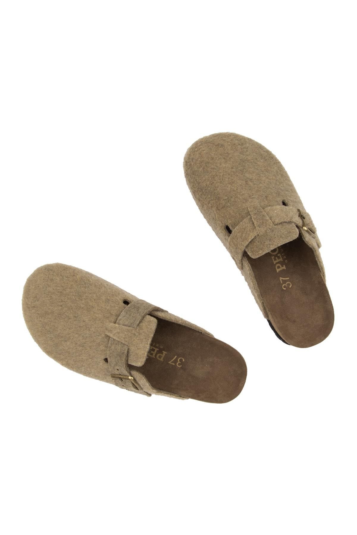 Pegia Women's Cashmere Clog Slippers 215545  - Stone