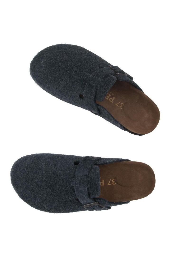 Pegia Women's Cashmere Clog Slippers 215545  - Navy