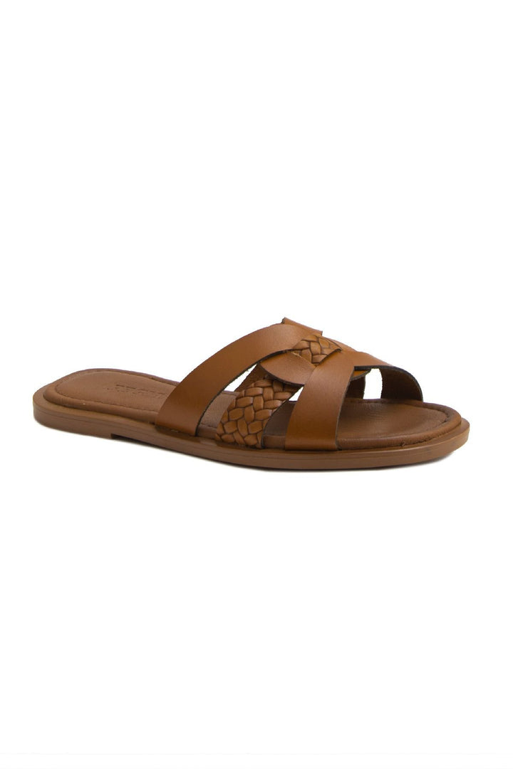Pegia Women's Leather Slippers DG6013  - Chestnut