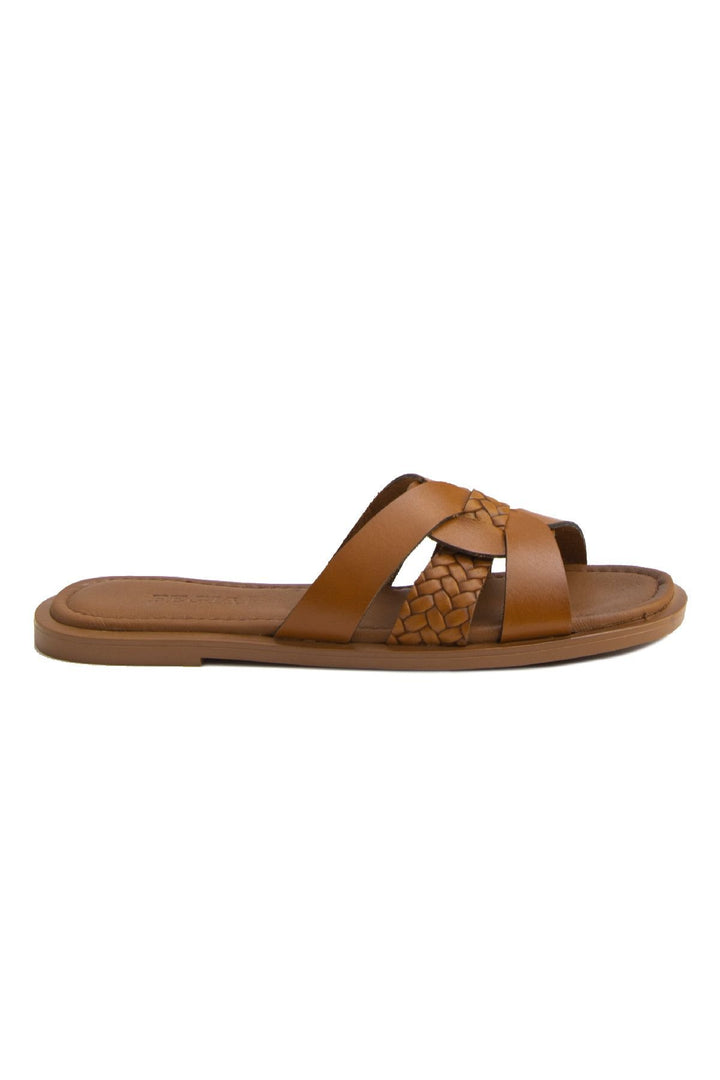 Pegia Women's Leather Slippers DG6013  - Chestnut