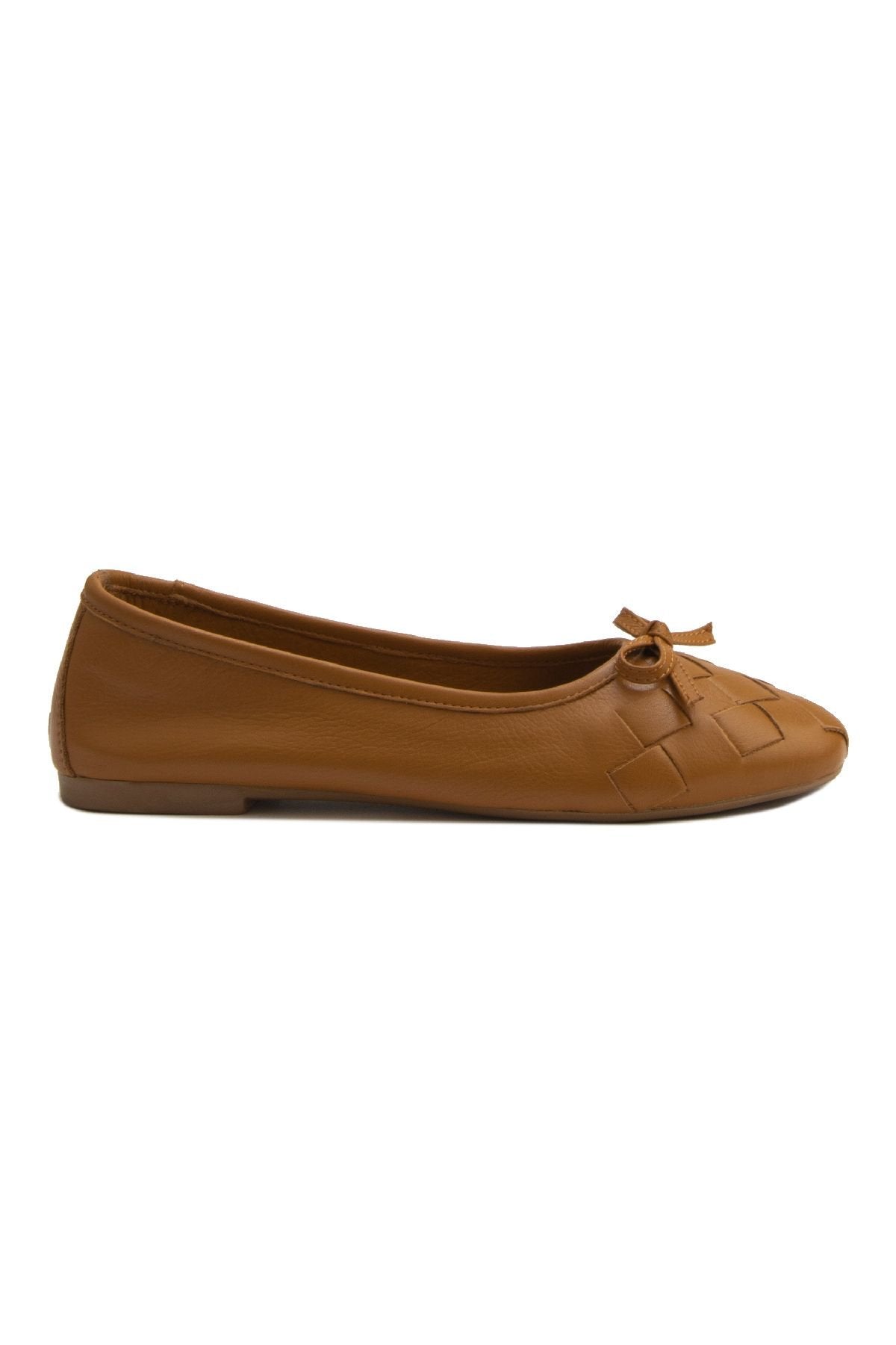 Pegia Women's Leather Ballet Shoes DG6019  - Chestnut