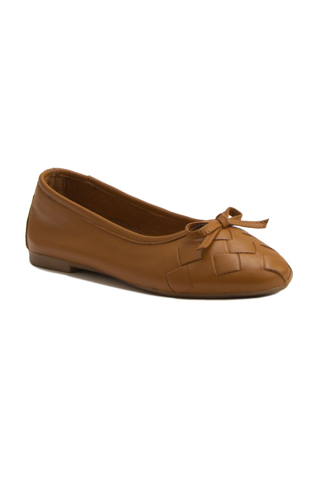 Pegia Women's Leather Ballet Shoes DG6019  - Chestnut