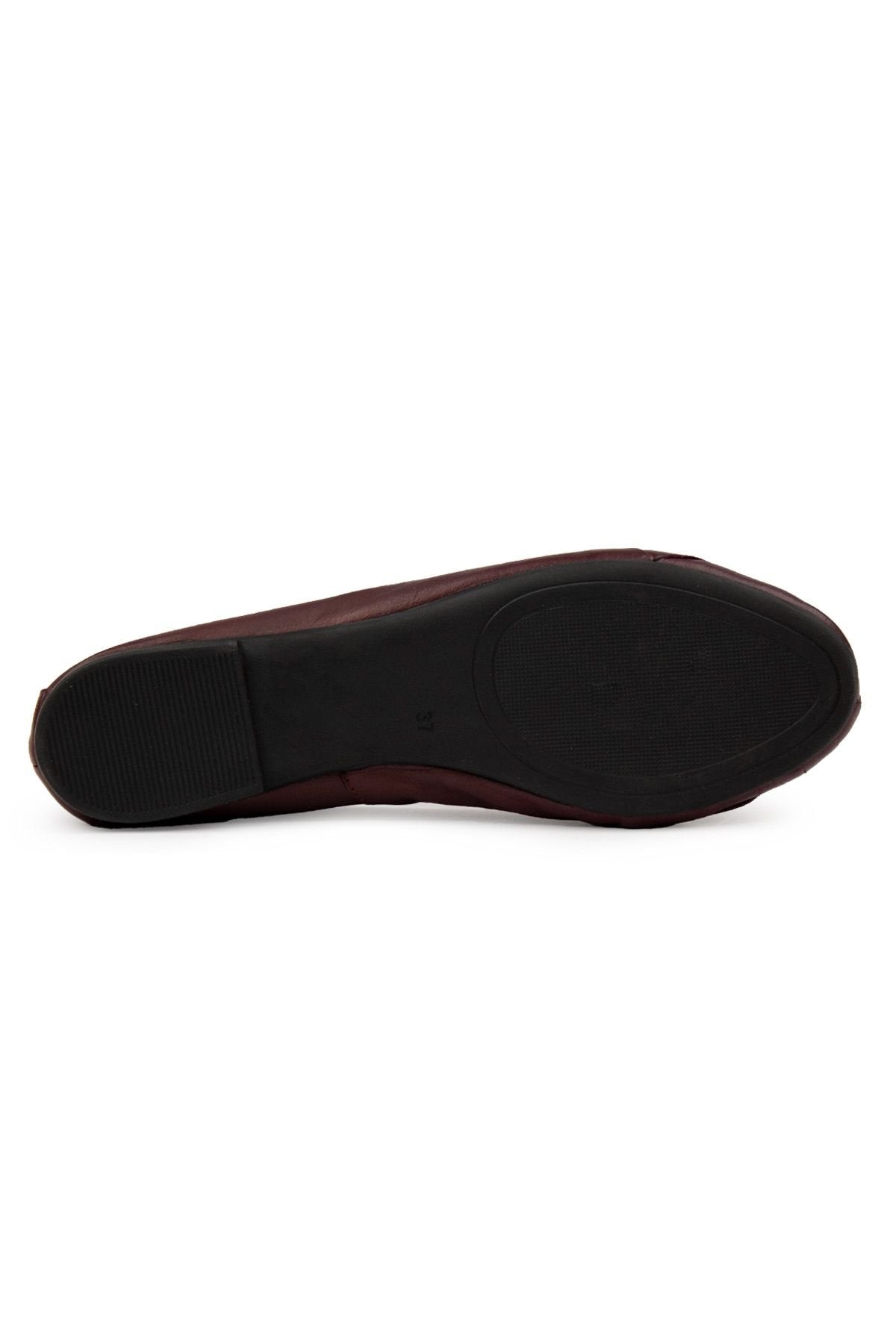 Pegia Women's Leather Ballet Shoes DG6019  - Burgundy