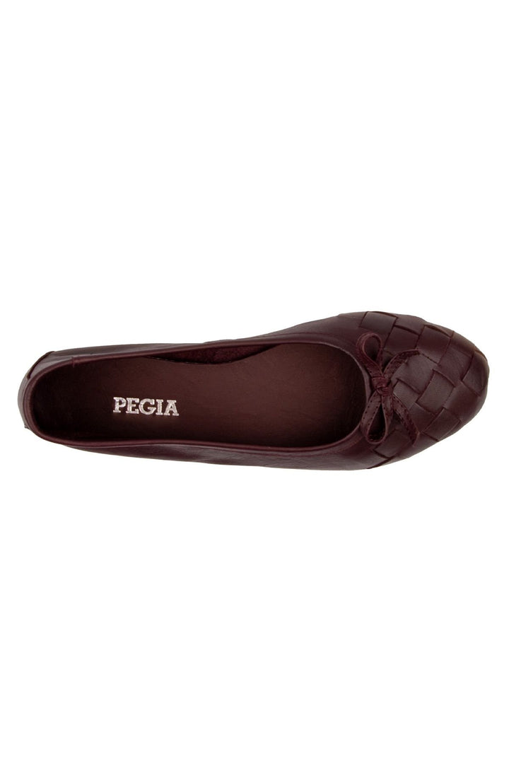 Pegia Women's Leather Ballet Shoes DG6019  - Burgundy