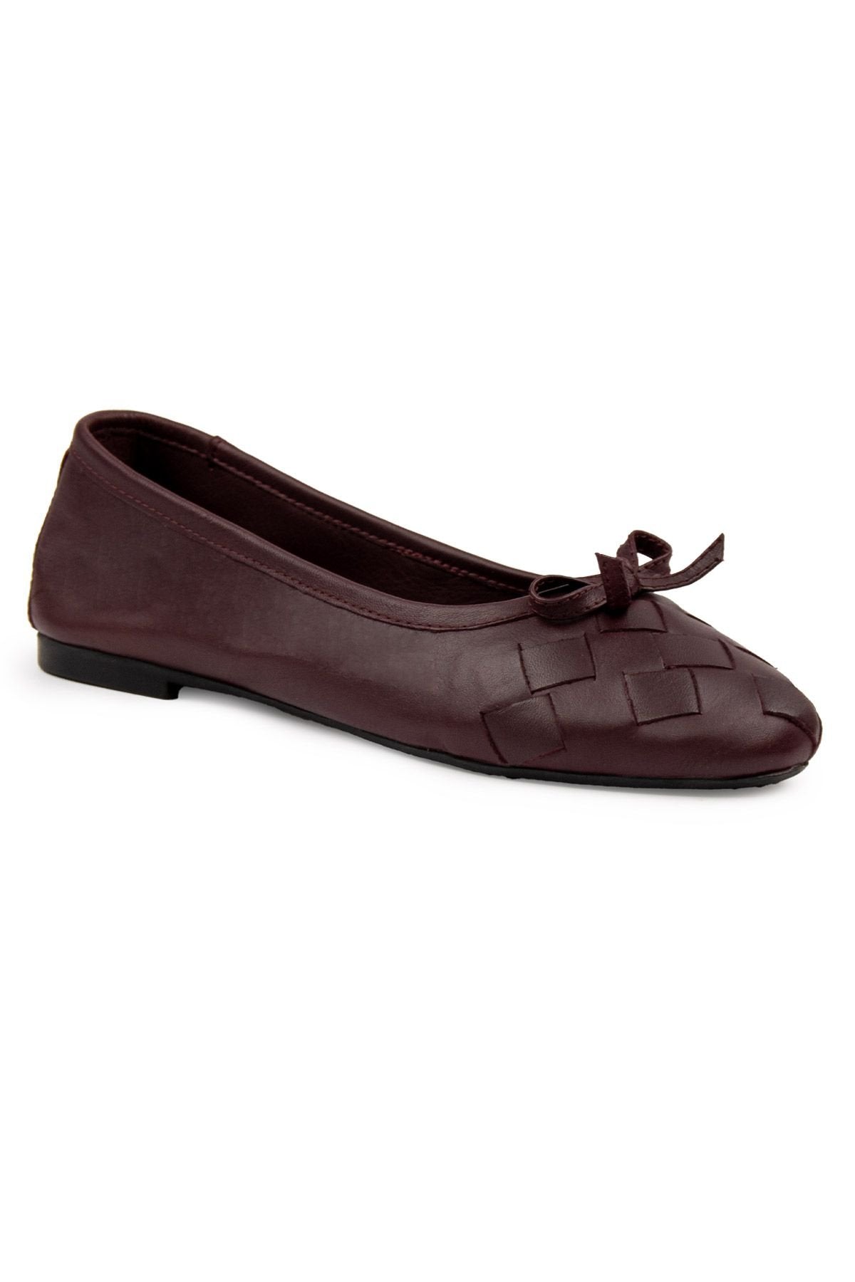Pegia Women's Leather Ballet Shoes DG6019  - Burgundy