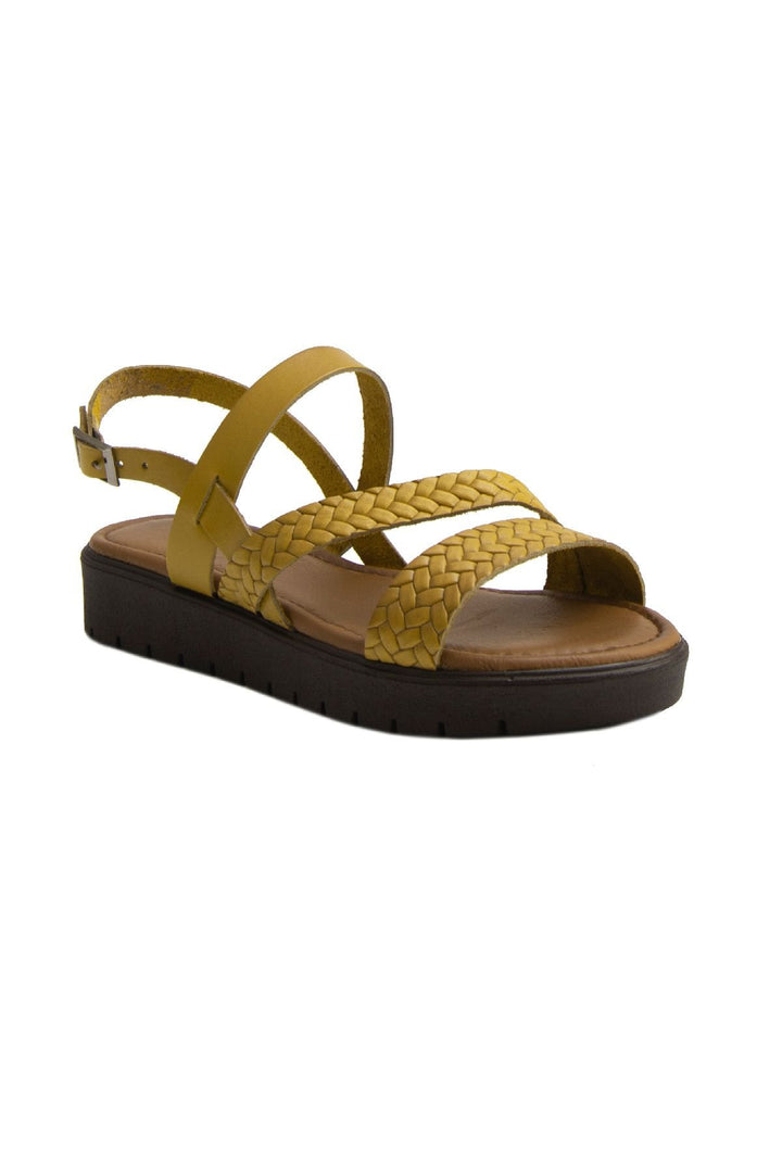 Pegia Women's Leather Sandals DG6018  - Yellow