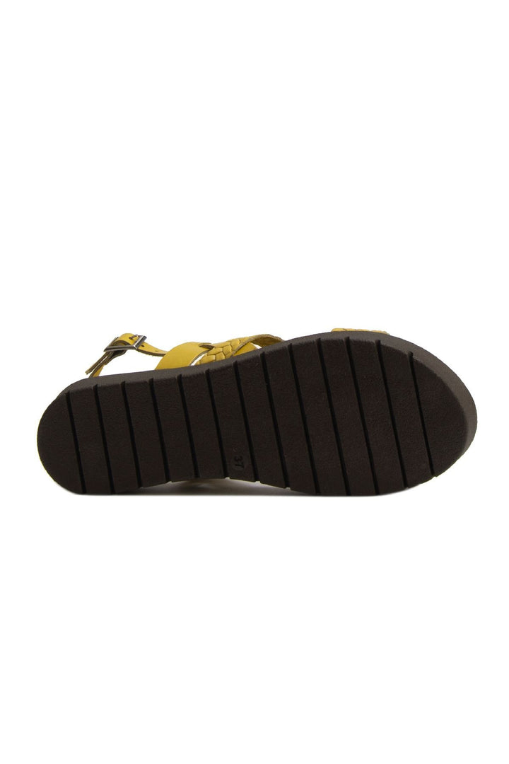 Pegia Women's Leather Sandals DG6018  - Yellow