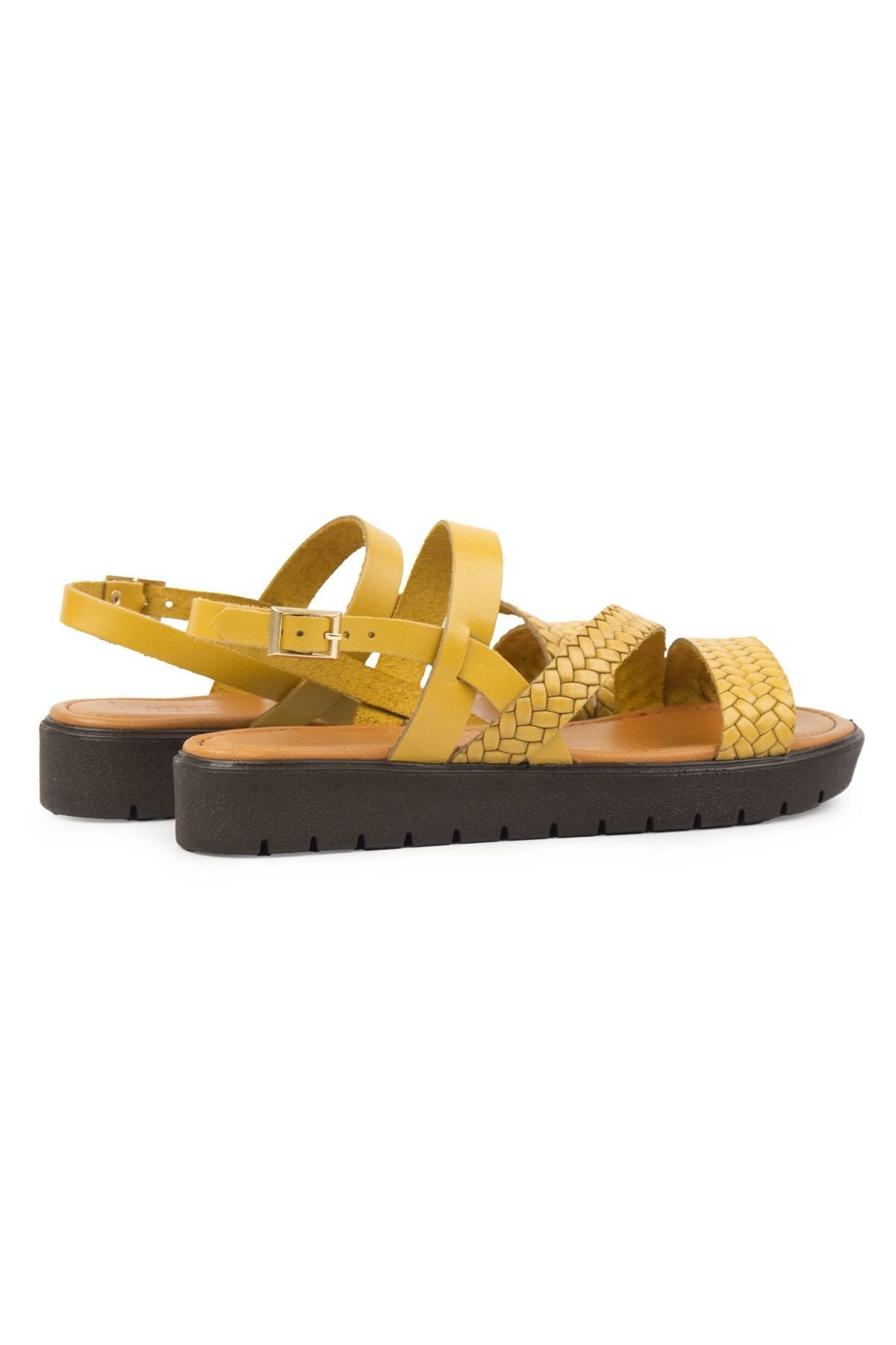 Pegia Women's Braided Leather Sandals DG6060  - Yellow
