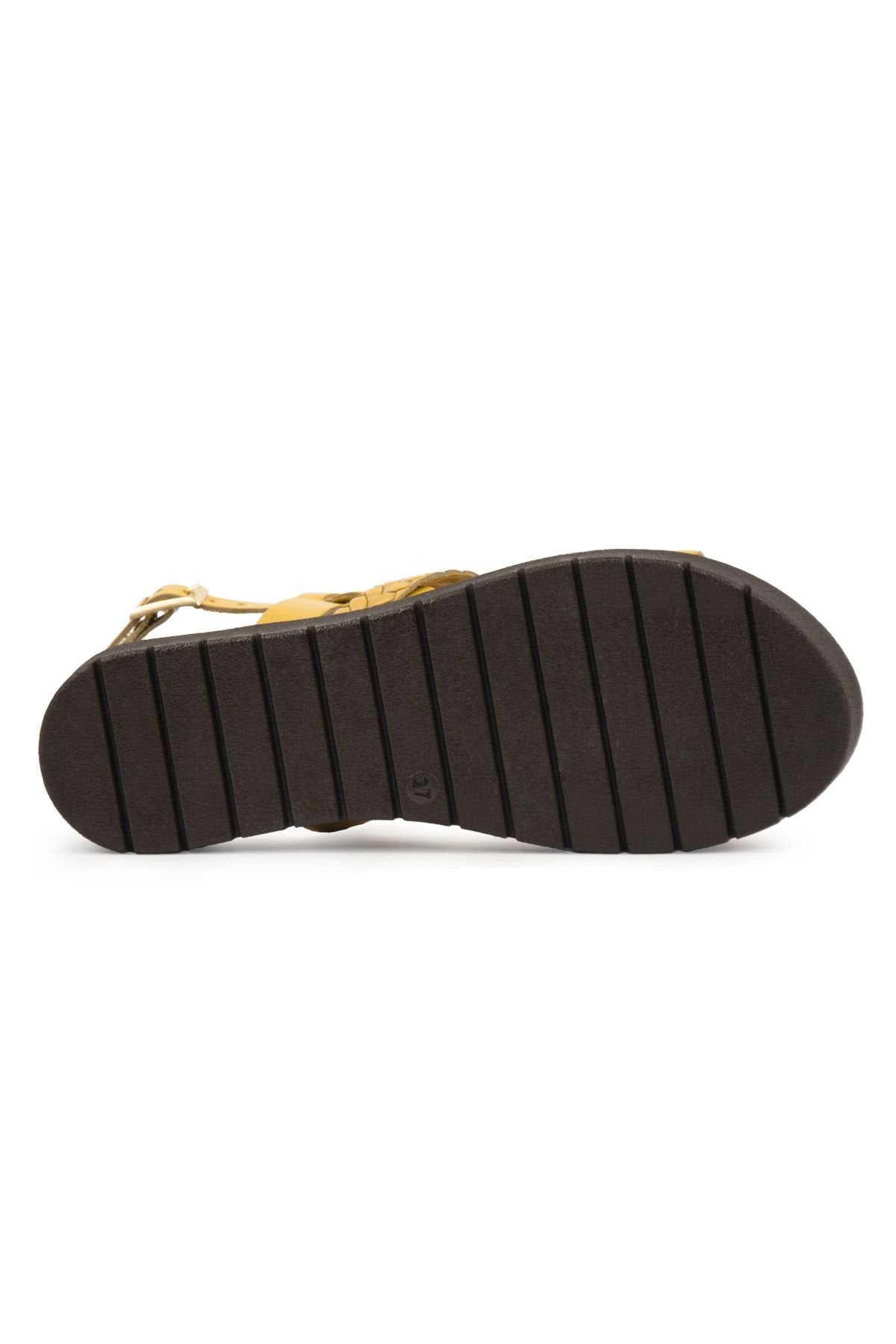 Pegia Women's Braided Leather Sandals DG6060  - Yellow
