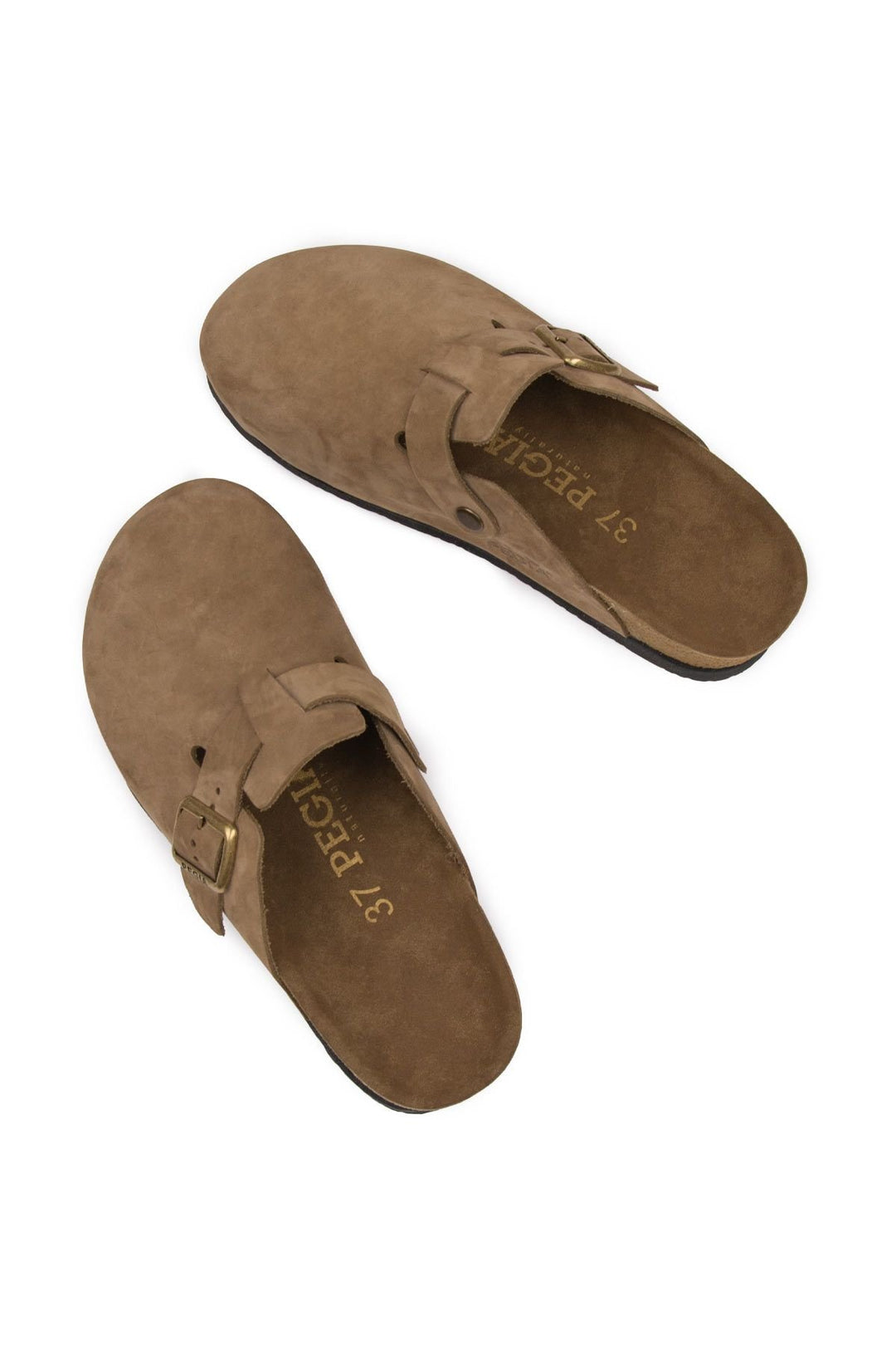 Pegia Women's Leather Clog Slippers 215541  - Latte