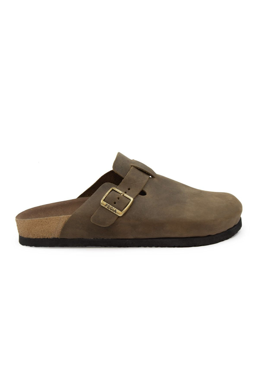 Pegia Women's Leather Clog Slippers 215541  - Stone