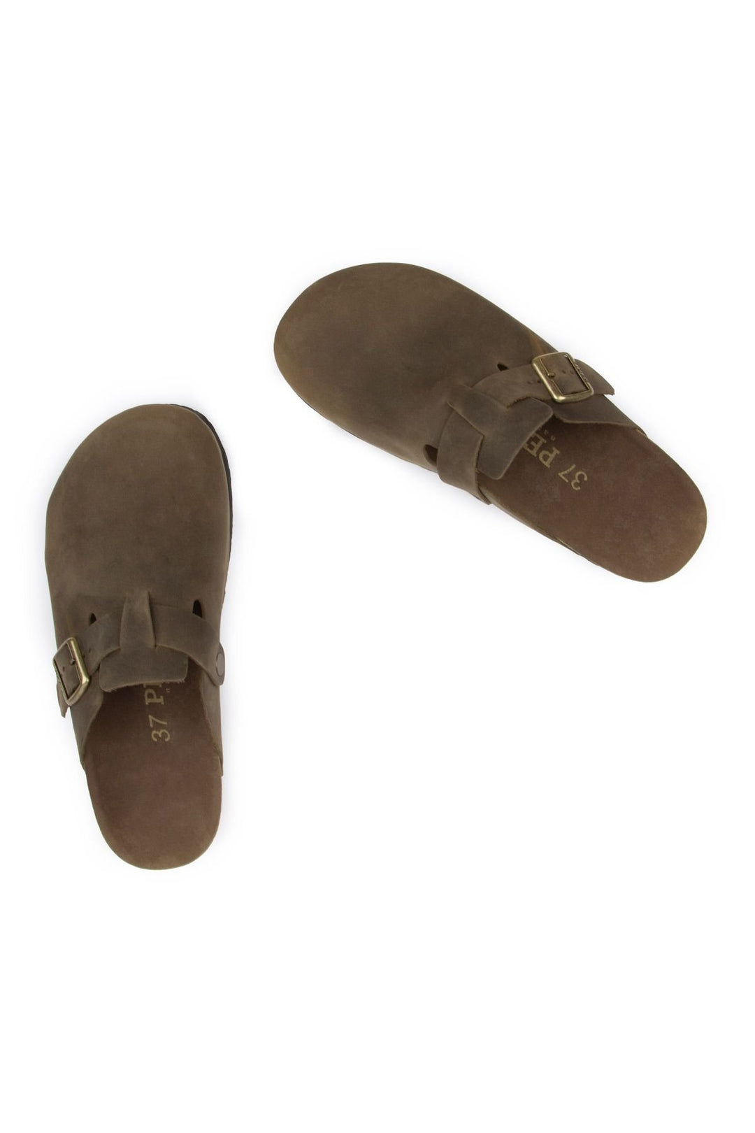 Pegia Women's Leather Clog Slippers 215541  - Stone