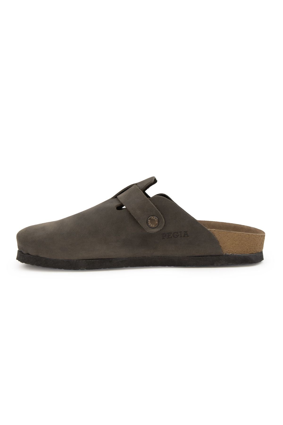 Pegia Women's Leather Clog Slippers 215541  - Anthracite