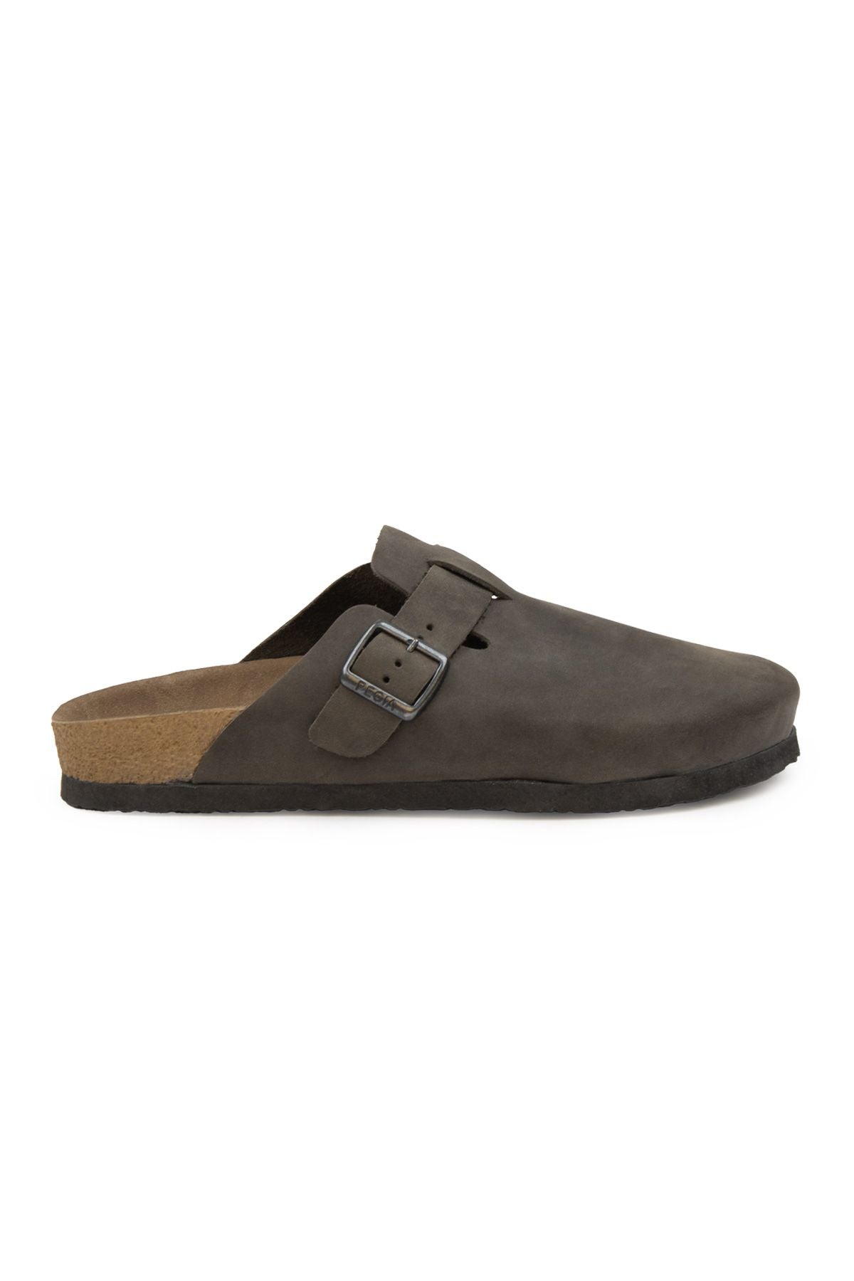 Pegia Women's Leather Clog Slippers 215541  - Anthracite