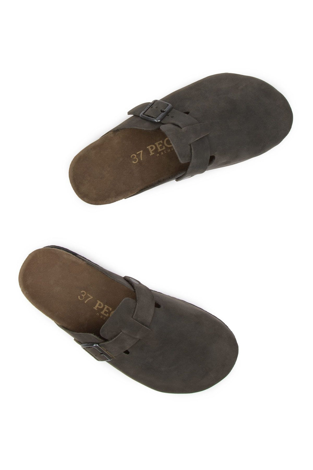 Pegia Women's Leather Clog Slippers 215541  - Anthracite