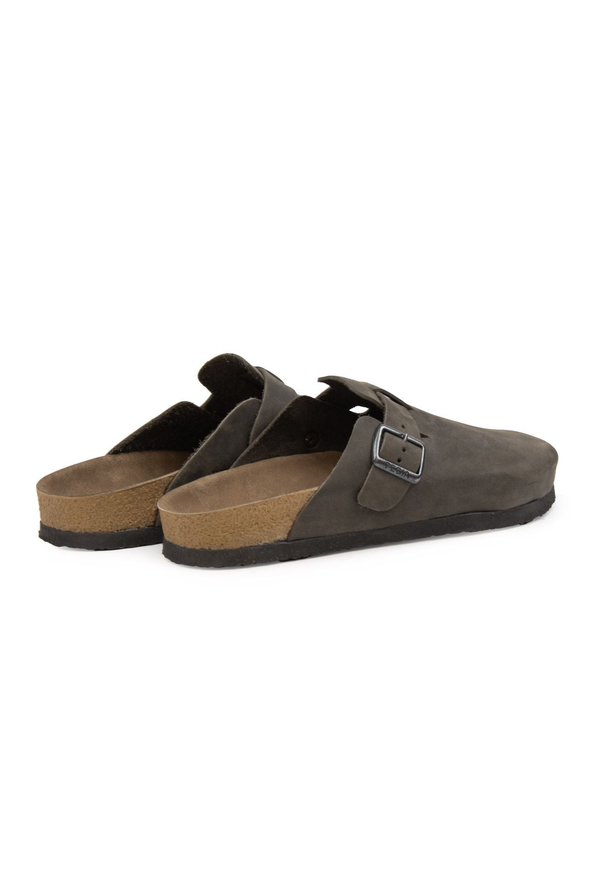 Pegia Women's Leather Clog Slippers 215541  - Anthracite