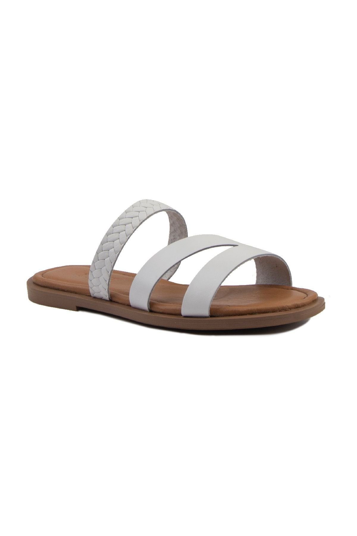 Pegia Women's Leather Slippers DG6015  - White