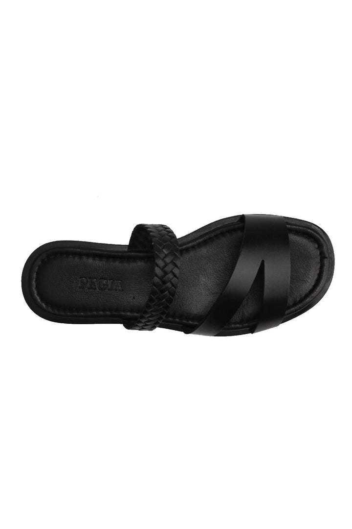 Pegia Women's Leather Slippers DG6015  - Black