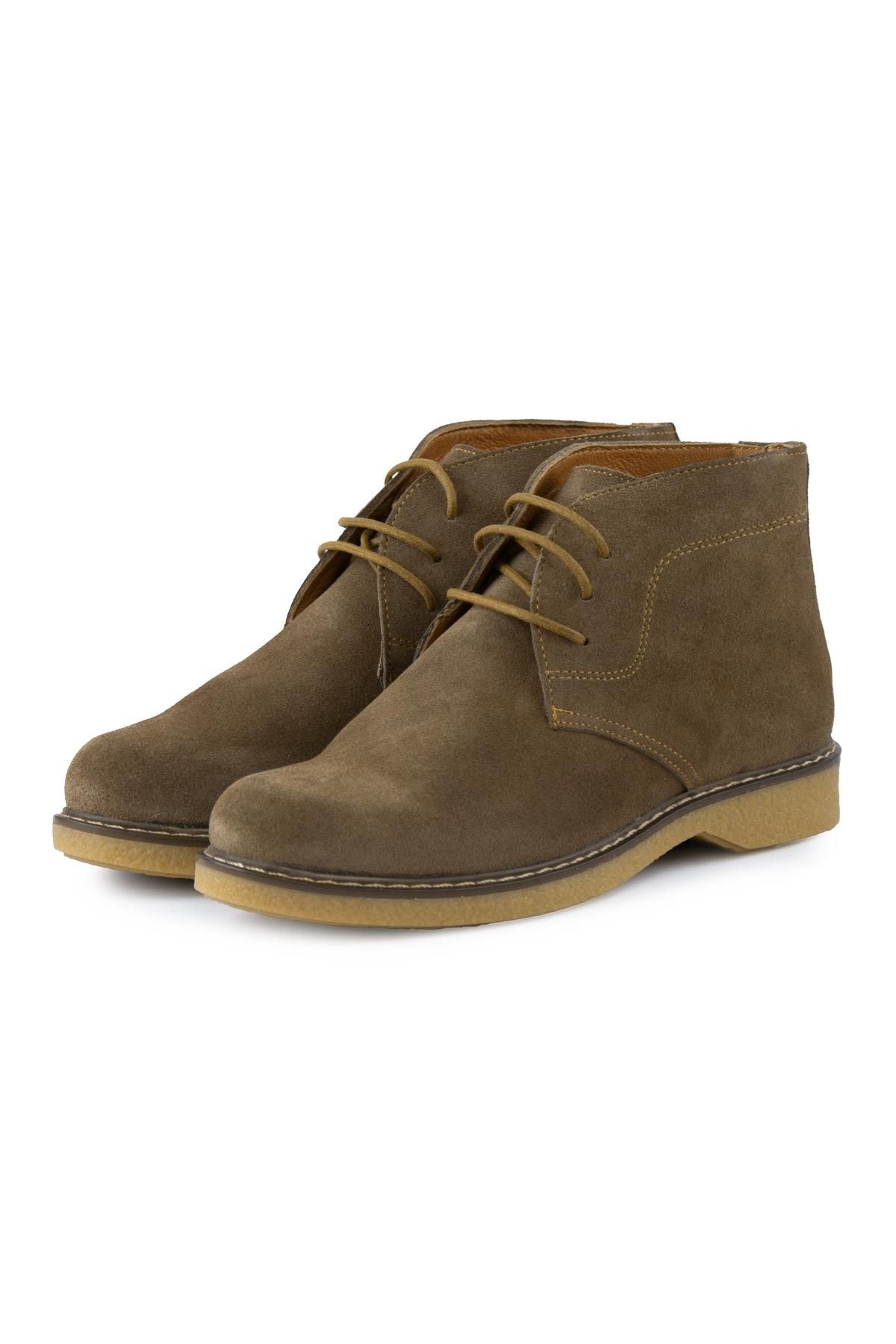 Pegia Women's Suede Lace-up Boots DG6034  - Latte