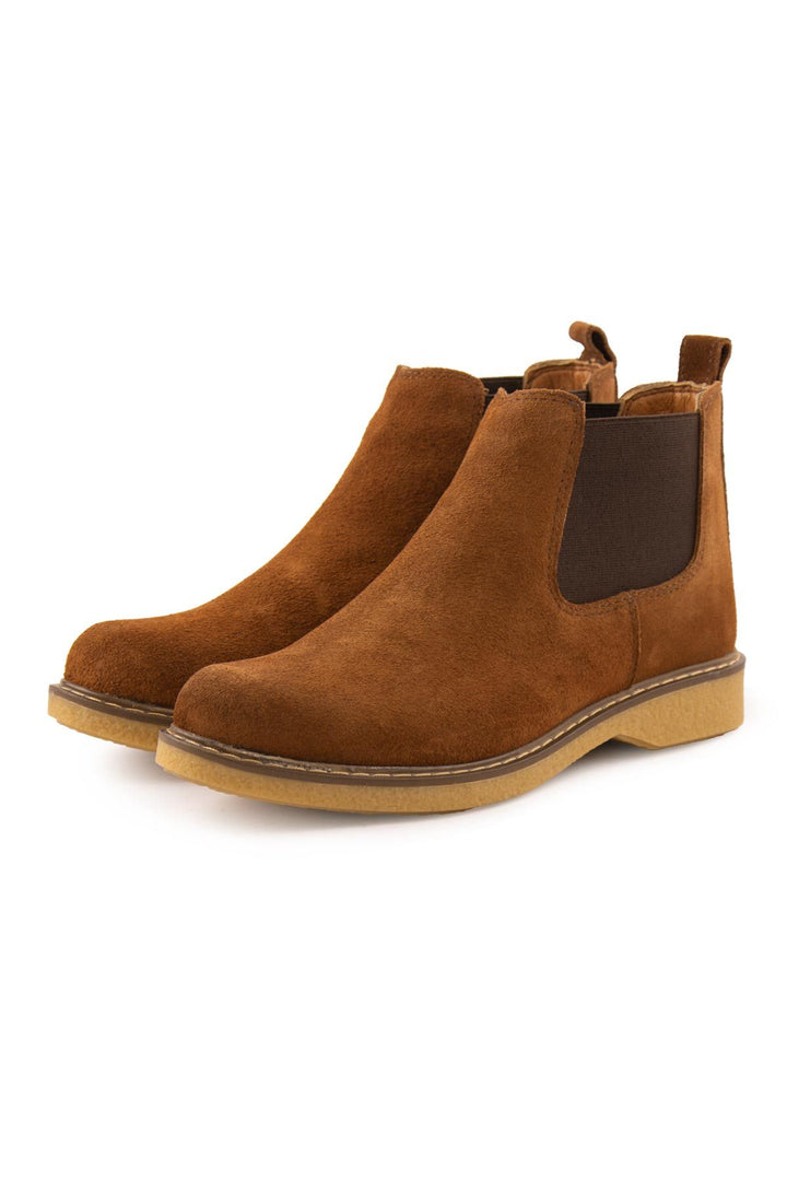 Pegia Women's Suede Chelsea Boots DG6029  - Chestnut