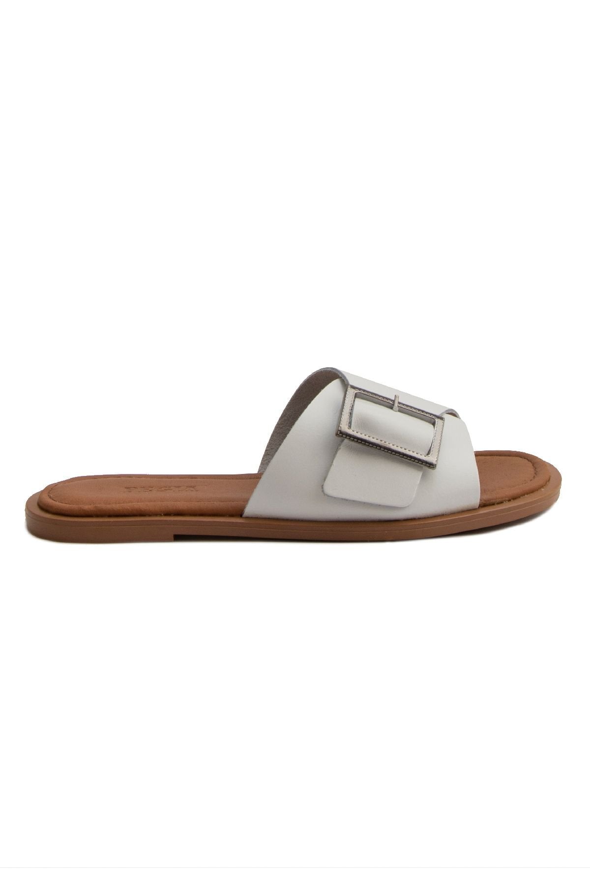 Pegia Women's Leather Slippers DG6017  - White