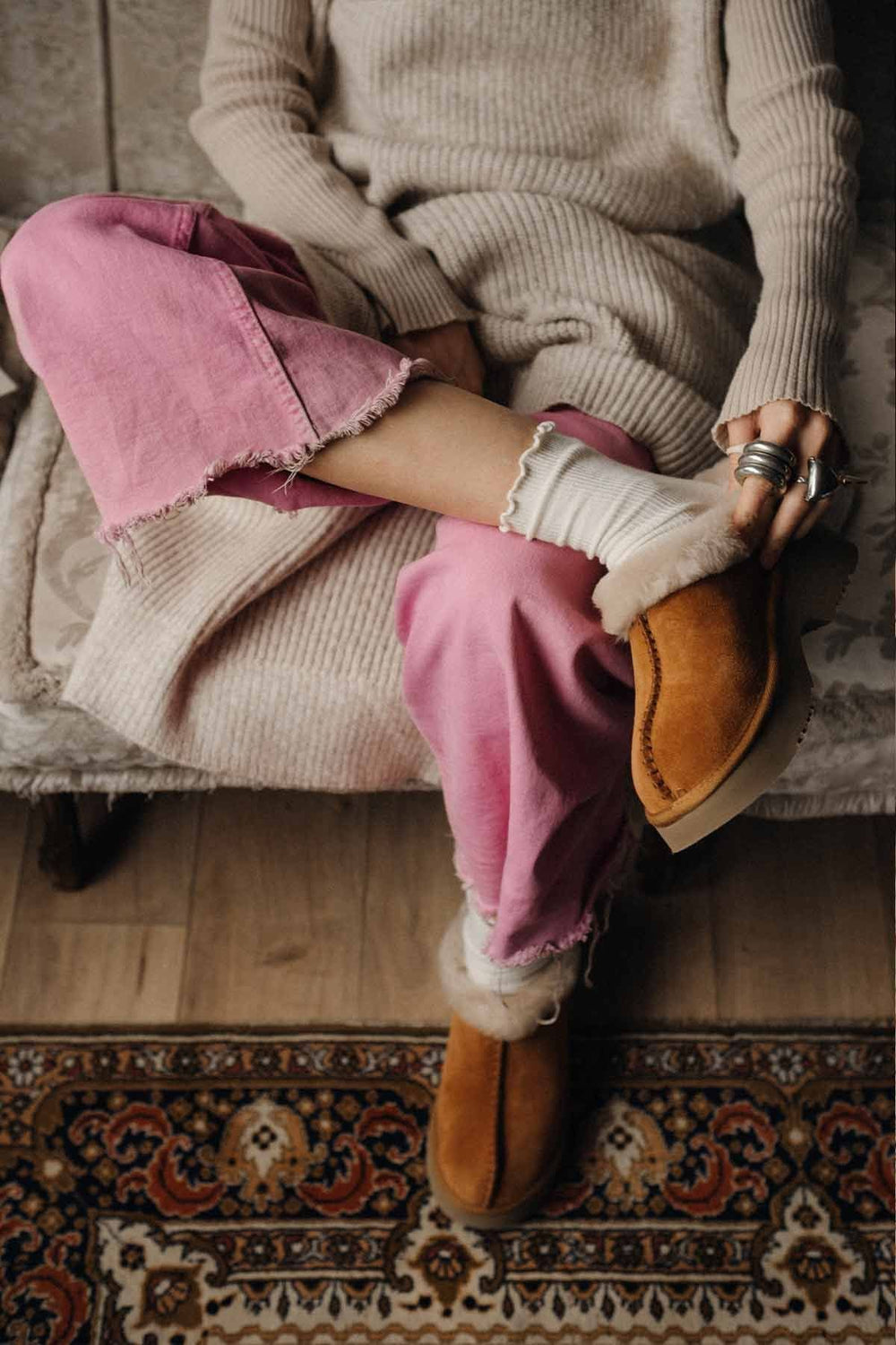 Pegia Sheepskin Women's Mini Boots 191155  - Chestnut