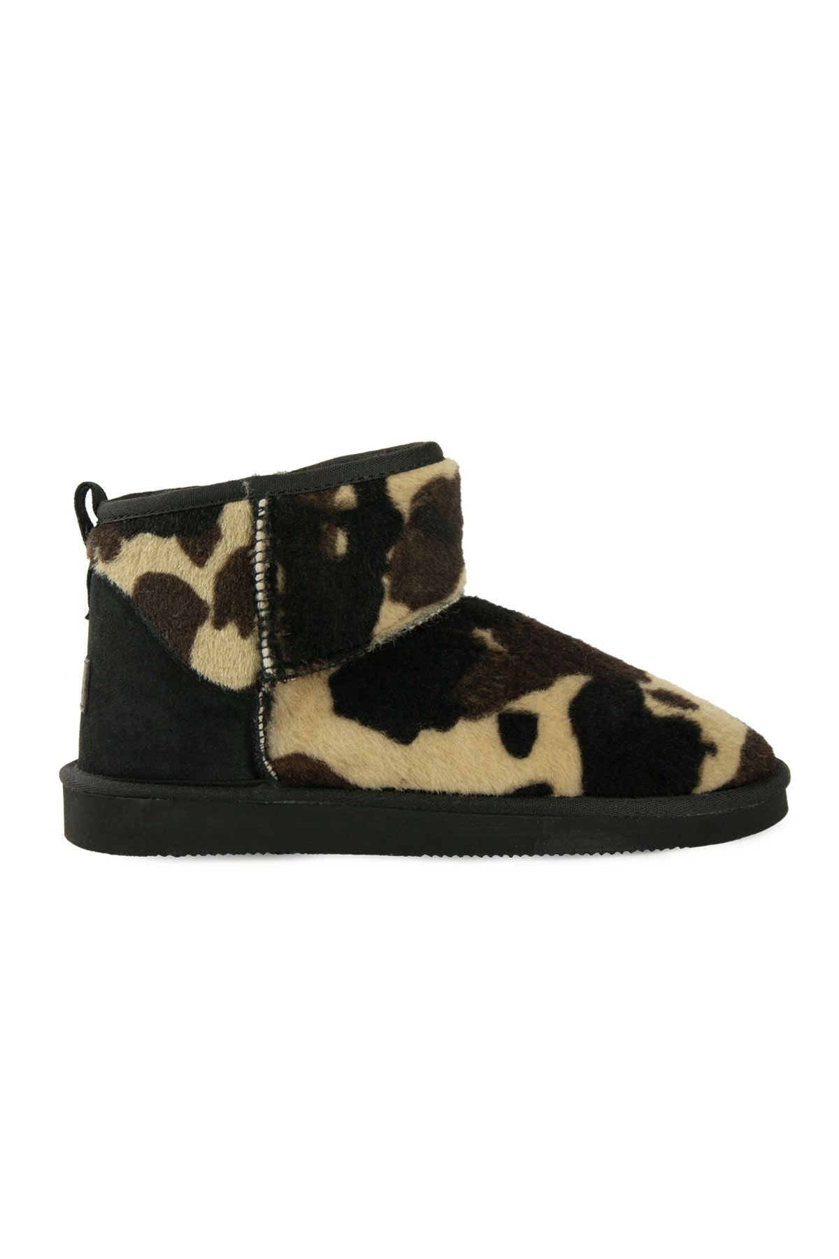 Pegia Women’s Genuine Fur Mini Boots 191168  - Black