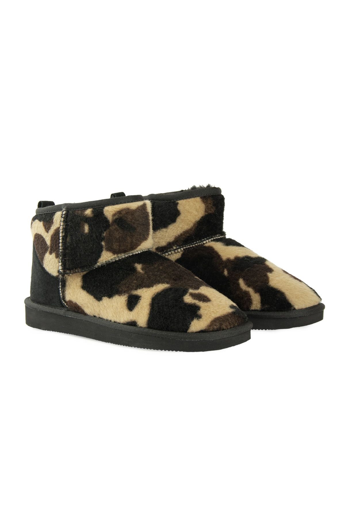 Pegia Women’s Genuine Fur Mini Boots 191168  - Black