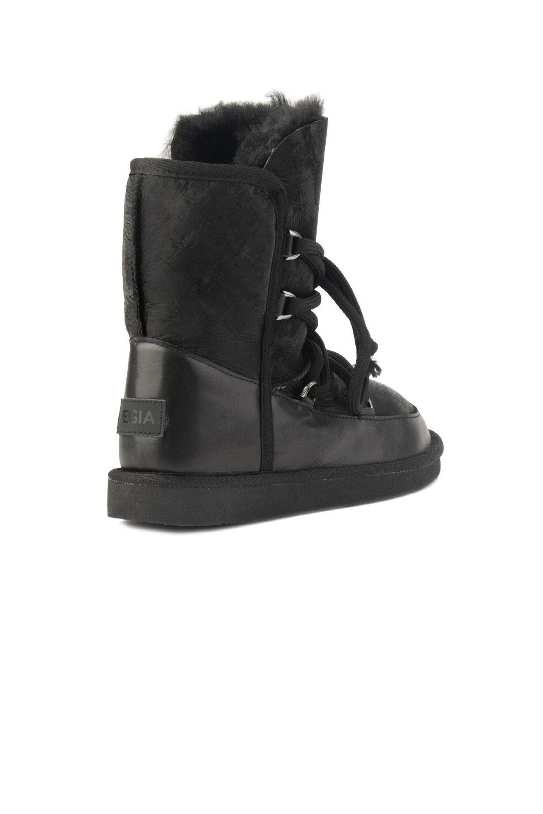 Pegia Lace-up Shearling Women's Boots 191116  - Black