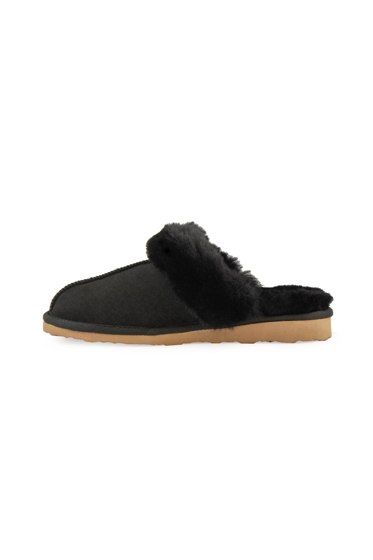 Pegia Women's Sheepskin House Slippers 191202  - Black