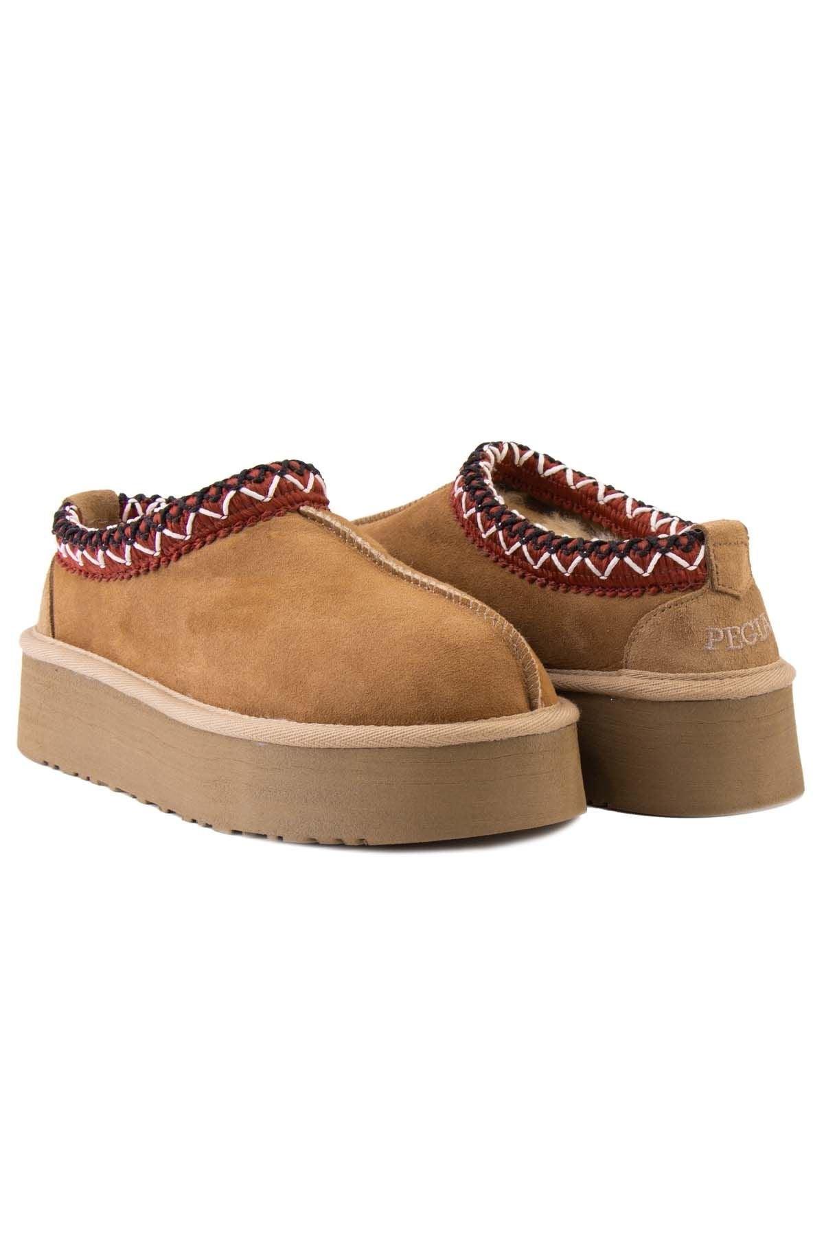 Pegia Sheepskin Women's Mini Boots 191152  - Chestnut