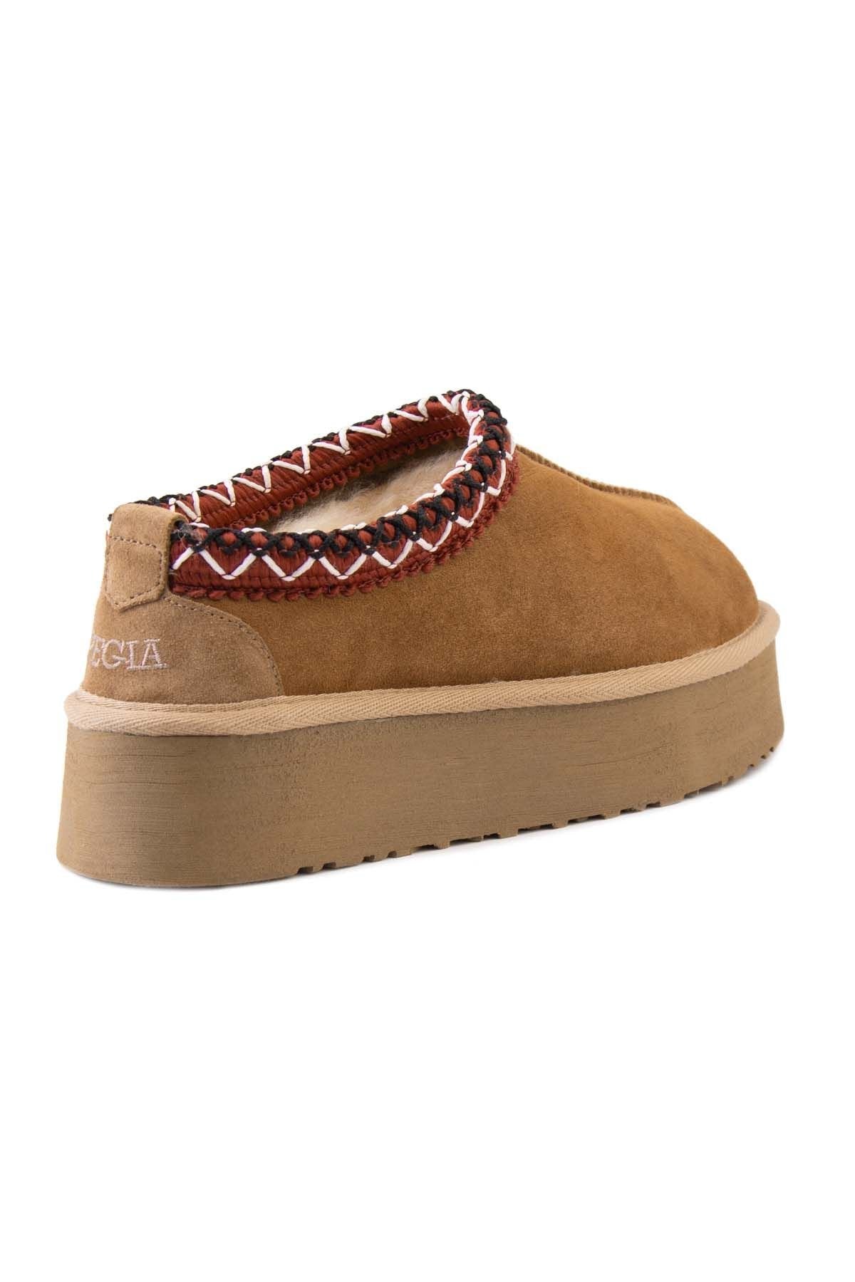 Pegia Sheepskin Women's Mini Boots 191152  - Chestnut