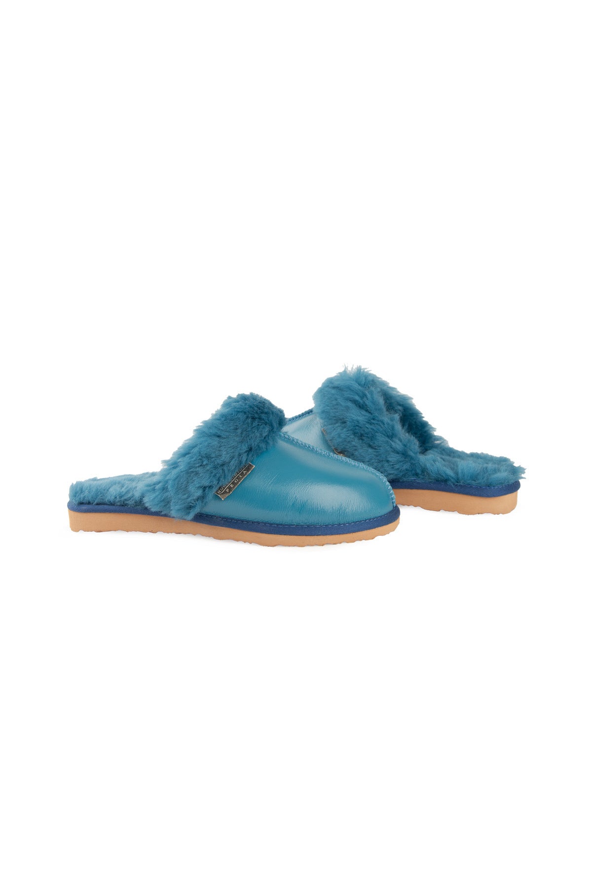 Pegia Women's Genuine Sheepskin Slippers 191209  - Blue
