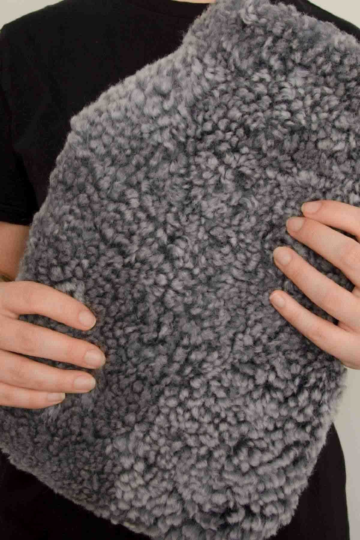 Pegia Shearling Hot Water Bag SST001  - Charcoal