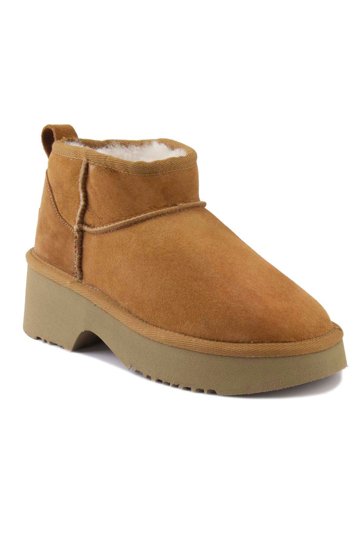 Pegia Women's Sheepskin Boots 191156  - Chestnut