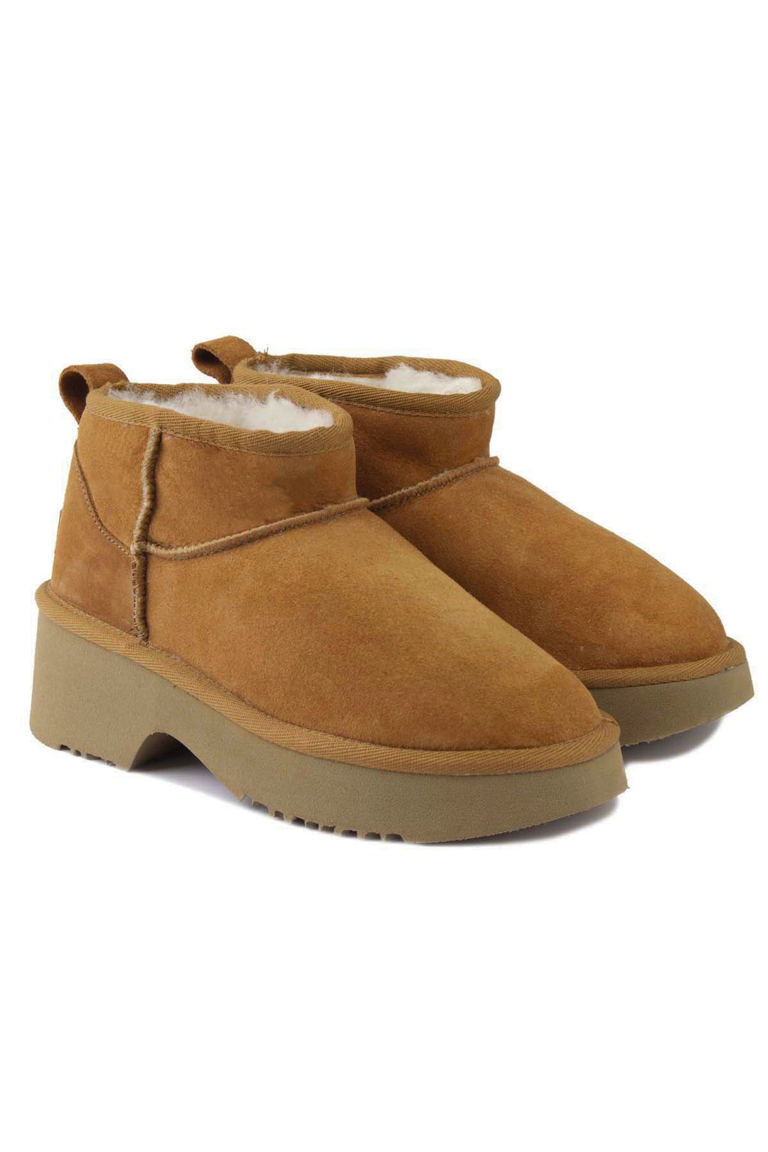 Pegia Women's Sheepskin Boots 191156  - Chestnut