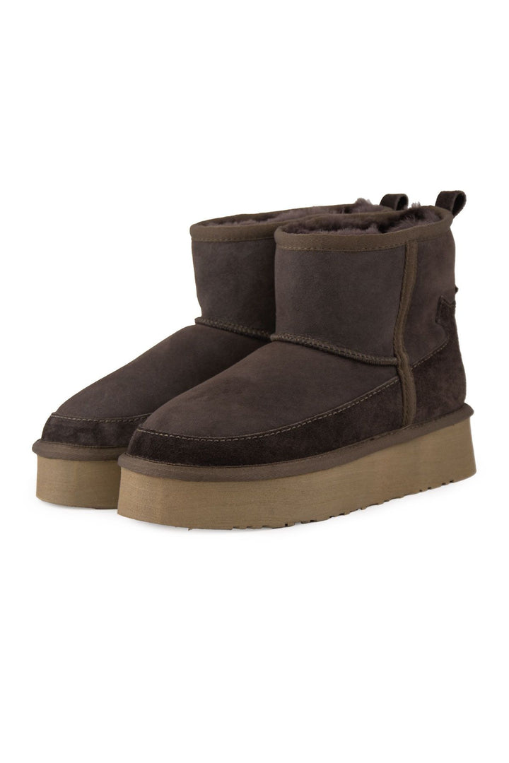 Pegia Lesa Tall Sheepskin Boots 191355  - Choco