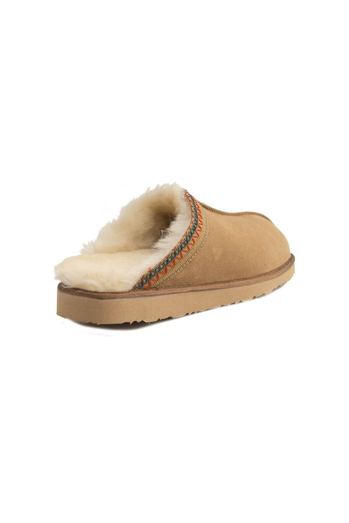 Pegia Embroidered Women's Slippers 191204  - Chestnut