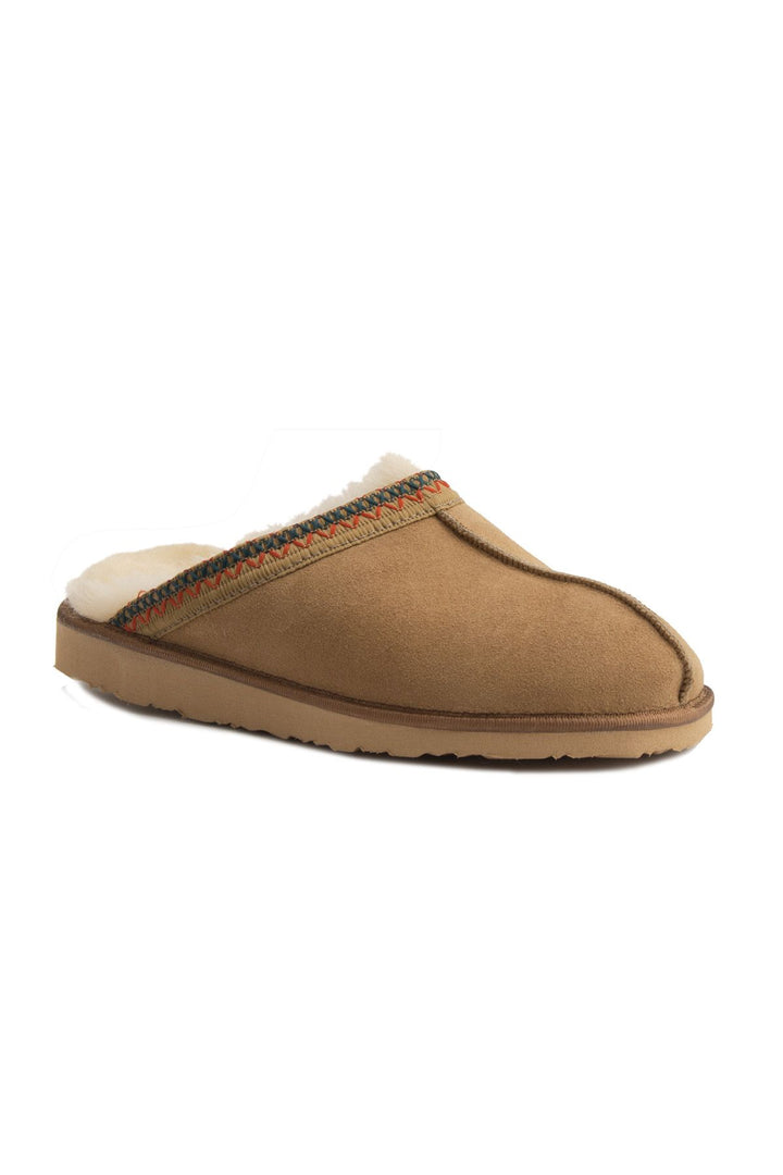 Pegia Embroidered Women's Slippers 191204  - Chestnut