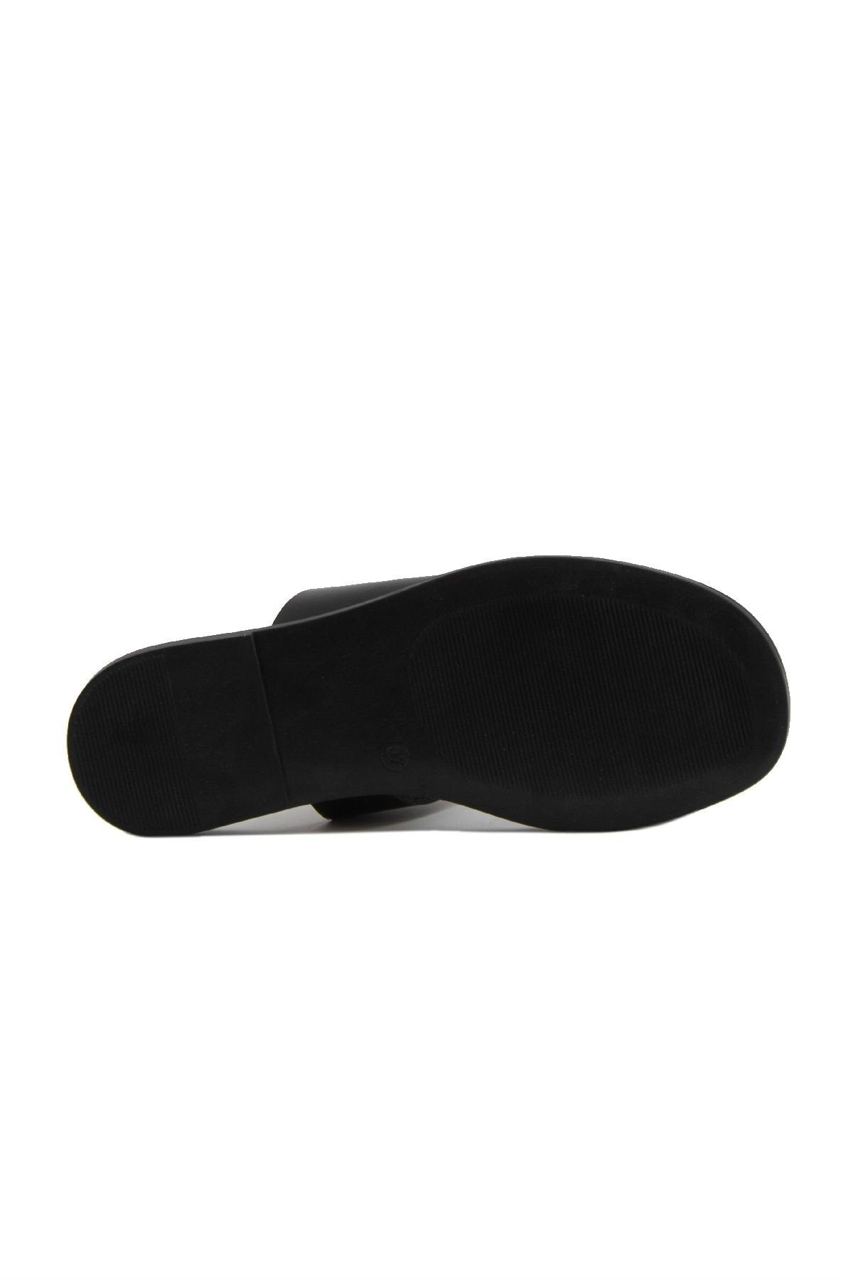 Pegia Knit Print Leather Slippers DG6005  - Black