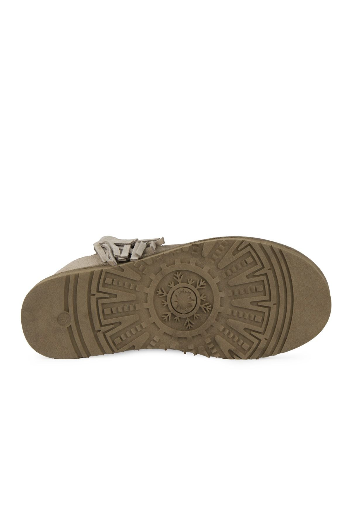Pegia Fringed Sheepskin Short Boots 191360  - Stone