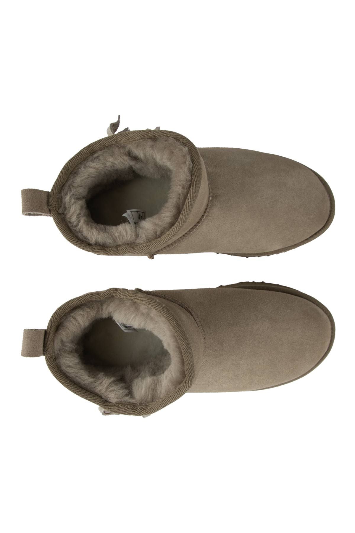 Pegia Fringed Sheepskin Short Boots 191360  - Stone