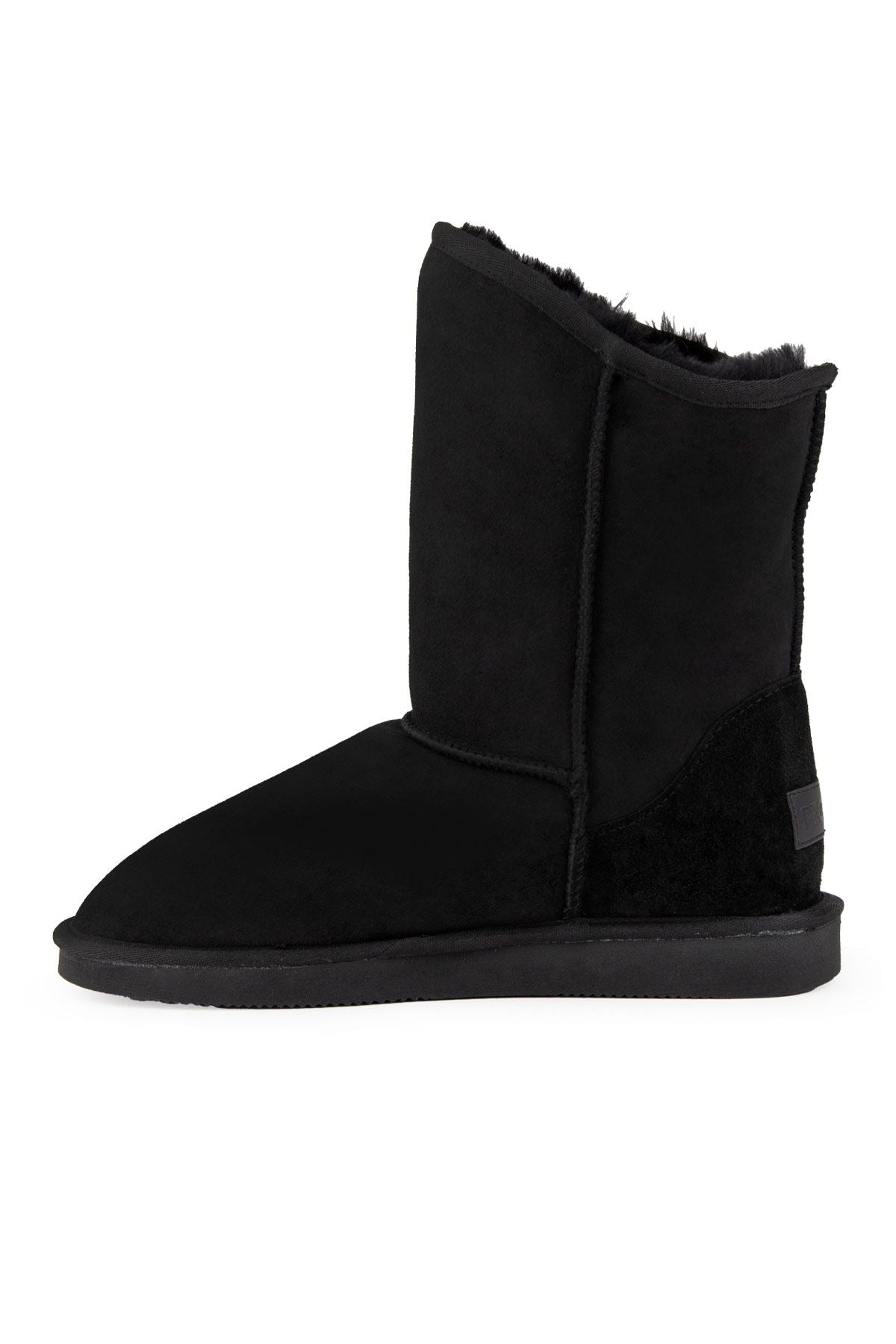 Pegia Fringed Sheepskin Tall Boots 191361  - Black
