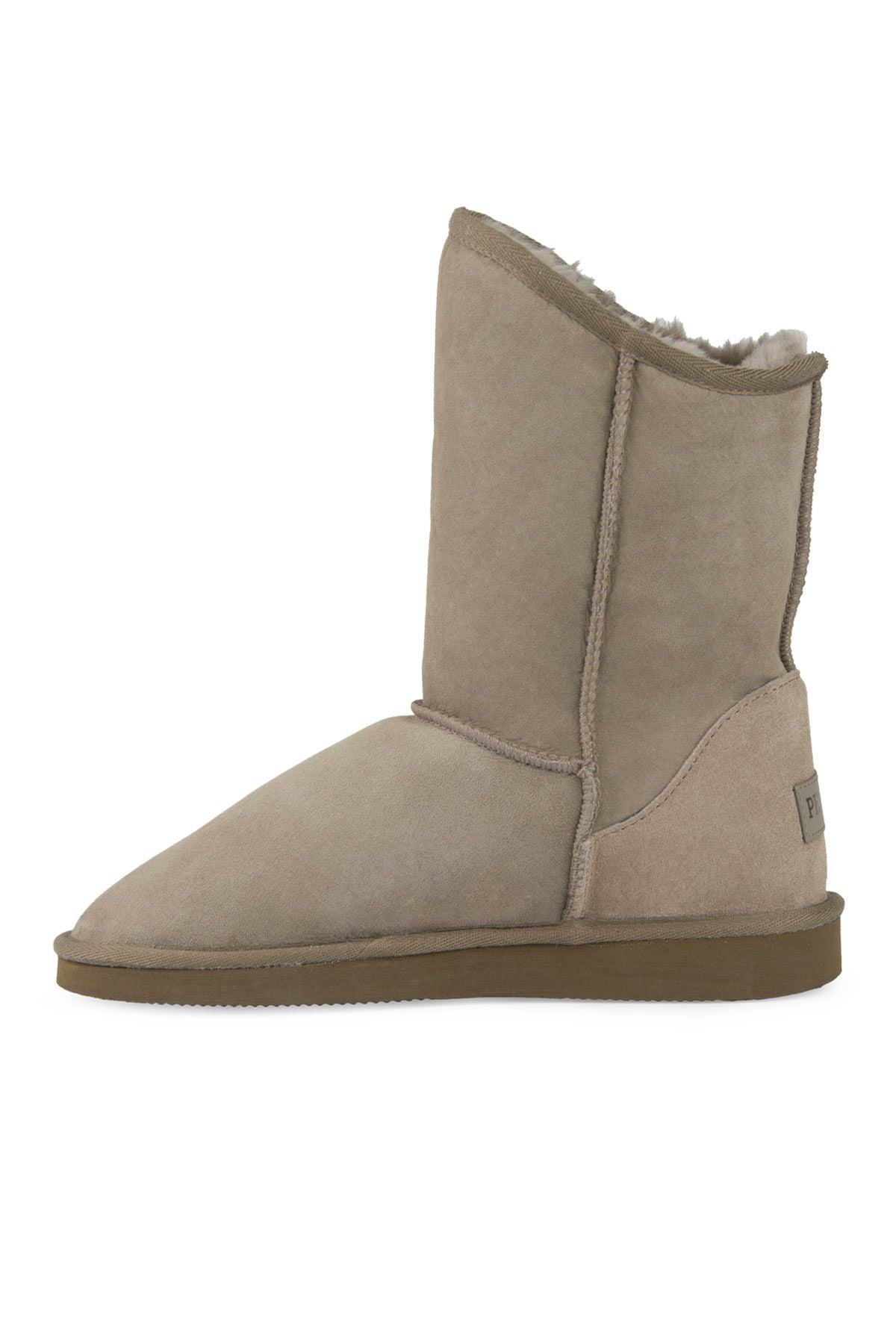 Pegia Fringed Sheepskin Tall Boots 191361  - Stone